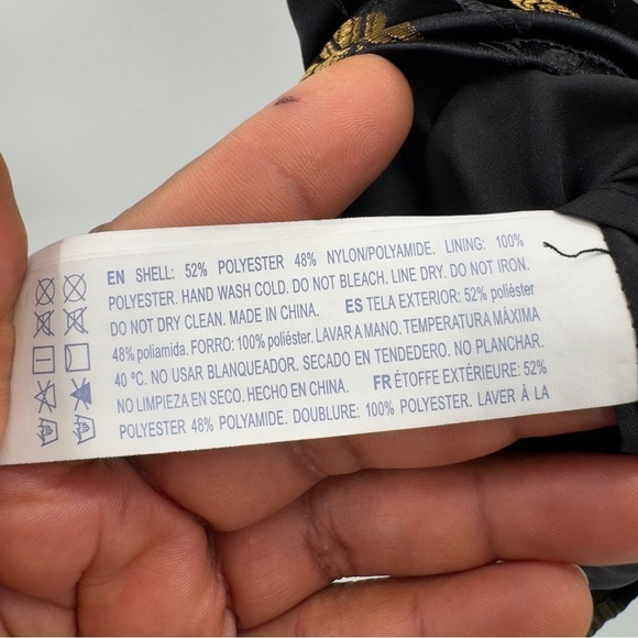 Forever 21 black gold leaf jacquard dress size S - Picture 7 of 9